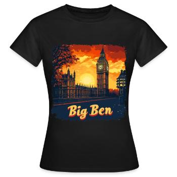 Panoramic view of Big Ben - Women's T-Shirt - black - Front - AI Model Female 172 dark (172cm)