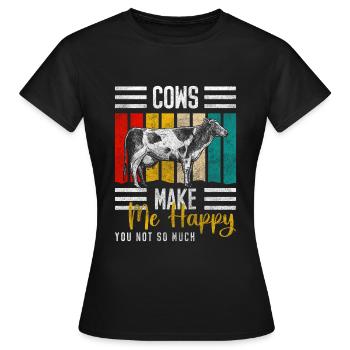Kuh Nutztier Euter Wirtschaft - Frauen T-Shirt - Schwarz - Vorne - AI Model Female 172 dark (172cm)