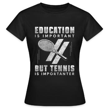 Tennis Leistungssport Schlagen Rückhand - Frauen T-Shirt - Schwarz - Vorne - AI Model Female 172 dark (172cm)