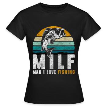 Fishing Pike Trip Perch - Women's T-Shirt - black - Front - AI Model Female 172 dark (172cm)