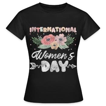 Célébrations du pouvoir des femmes - T-shirt Femme - noir - Devant - AI Model Female 172 dark (172cm)