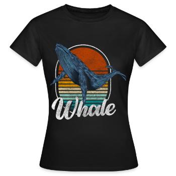 Whale Blue Whale Conservation Diver - T-shirt Femme - noir - Devant - AI Model Female 172 dark (172cm)