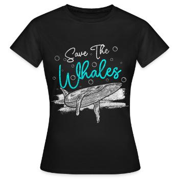 Whale Sea Creatures Lake - Women's T-Shirt - black - Front - AI Model Female 172 dark (172cm)