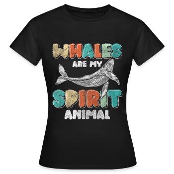 Whales Ocean Animal Diver - Women's T-Shirt - black - Front - AI Model Female 172 dark (172cm)