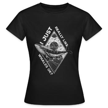 Whales Ocean Nature Diving - Women's T-Shirt - black - Front - AI Model Female 172 dark (172cm)