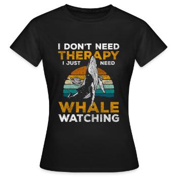 Whale Creature Animal Welfare Blue - Women's T-Shirt - black - Front - AI Model Female 172 dark (172cm)