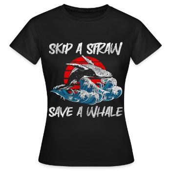 Orca Humpback Whale Species Conservation Fish - Women's T-Shirt - black - Front - AI Model Female 172 dark (172cm)