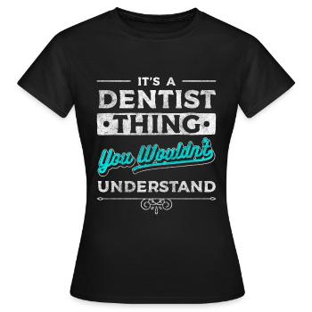 Dentiste Profession Appareils Mâchoire - T-shirt Femme - noir - Devant - AI Model Female 172 dark (172cm)