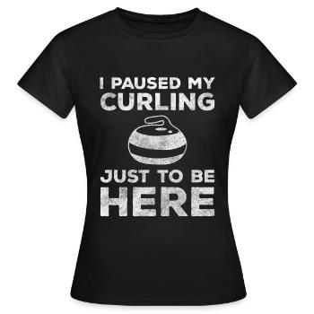 Curling Wischer - Frauen T-Shirt - Schwarz - Vorne - AI Model Female 172 dark (172cm)
