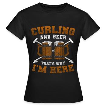 Curling Team Team Wischer - Frauen T-Shirt - Schwarz - Vorne - AI Model Female 172 dark (172cm)