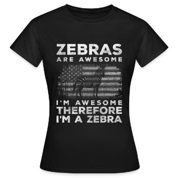 Zèbres animaux steppe Kenya - T-shirt Femme - noir - Devant - AI Model Female 172 dark (172cm)