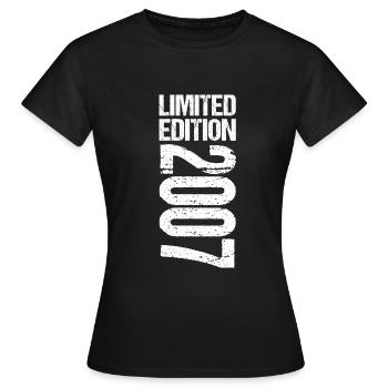 18. Geburtstag 2007 Jahrgang Limited Edition 2007 - Frauen T-Shirt - Schwarz - Vorne - AI Model Female 172 dark (172cm)