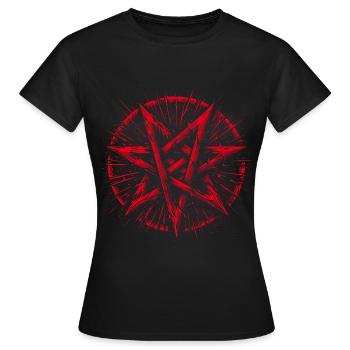 Torn Pentagram Occult Sign - Women's T-Shirt - black - Front - AI Model Female 172 dark (172cm)