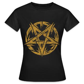 Torn Pentagram Occult Sign - Women's T-Shirt - black - Front - AI Model Female 172 dark (172cm)