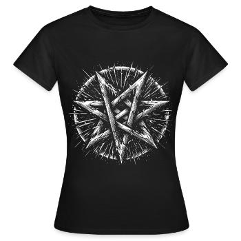 Torn Pentagram Occult Sign - Women's T-Shirt - black - Front - AI Model Female 172 dark (172cm)