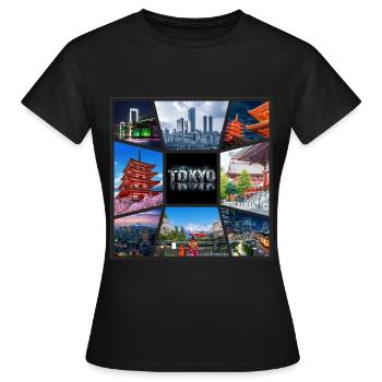 Tokyo, Japon, Asie, Collage, Horizon, Ville, Métropole - T-shirt Femme - noir - Devant - AI Model Female 172 dark (172cm)