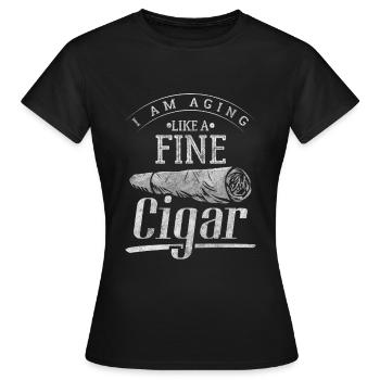 Cigare fumeur Gentlemen Lifestyle Whisky - T-shirt Femme - noir - Devant - AI Model Female 172 dark (172cm)