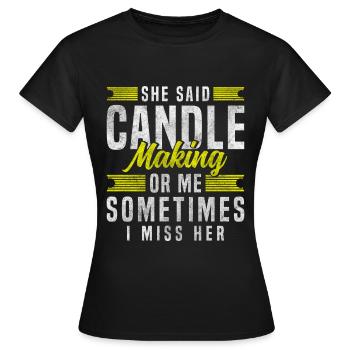 Bougies Hobby Cire romantique - T-shirt Femme - noir - Devant - AI Model Female 172 dark (172cm)