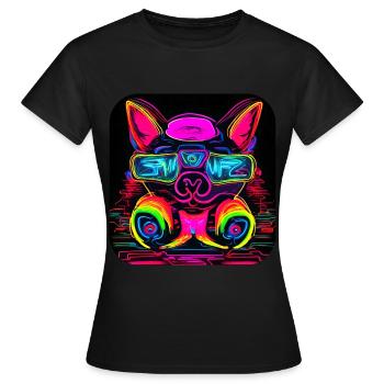 Néon UV Motif Festival Style tendance - T-shirt Femme - noir - Devant - AI Model Female 172 dark (172cm)