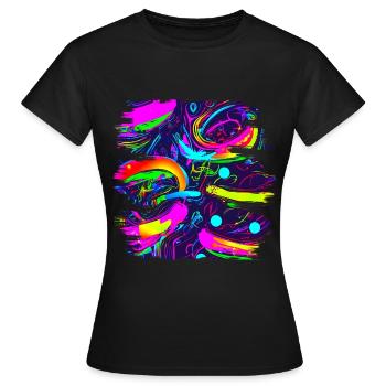 Néon style abstrait tendance UV - T-shirt Femme - noir - Devant - AI Model Female 172 dark (172cm)