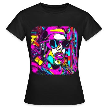 Neon Style UV Glow Party Trend - Frauen T-Shirt - Schwarz - Vorne - AI Model Female 172 dark (172cm)