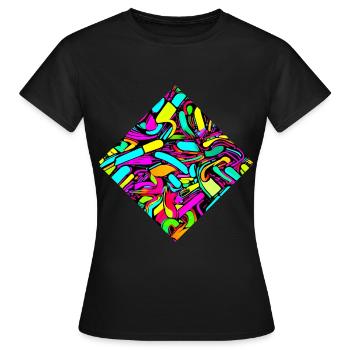 Neon Stil UV House Style - Frauen T-Shirt - Schwarz - Vorne - AI Model Female 172 dark (172cm)