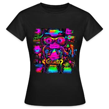Neon Party UV Elektro House Style - Frauen T-Shirt - Schwarz - Vorne - AI Model Female 172 dark (172cm)