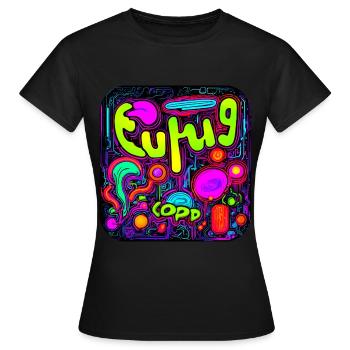 Neon Farben Leuchtend Stil UV - Frauen T-Shirt - Schwarz - Vorne - AI Model Female 172 dark (172cm)
