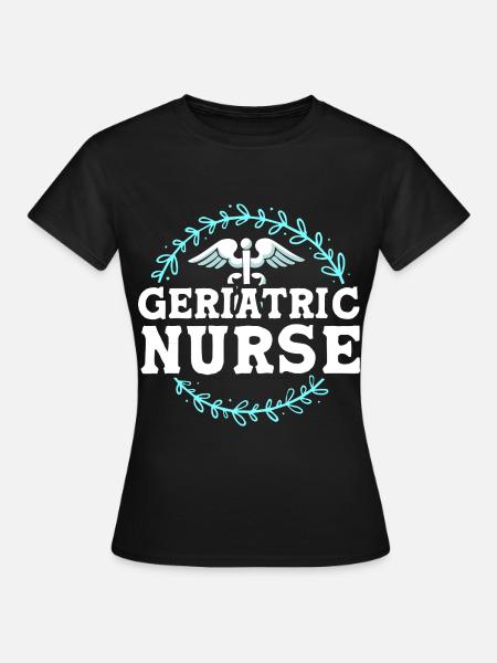 Maison de retraite Infirmière gériatrique Infirmière - T-shirt Femme - noir