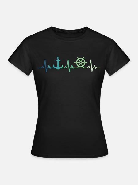 Ankerherzschlag Matrose Geschenk Matrose - Frauen T-Shirt - Schwarz