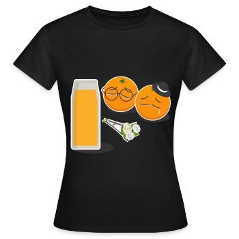 Orangery Funeral Smoothie cadeau de jus d'orange - T-shirt Femme - noir - Devant - AI Model Female 172 dark (172cm)