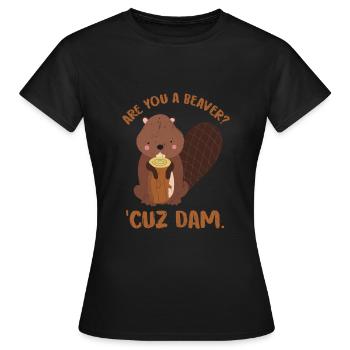 Biber Kanada Geschenk - Frauen T-Shirt - Schwarz - Vorne - AI Model Female 172 dark (172cm)