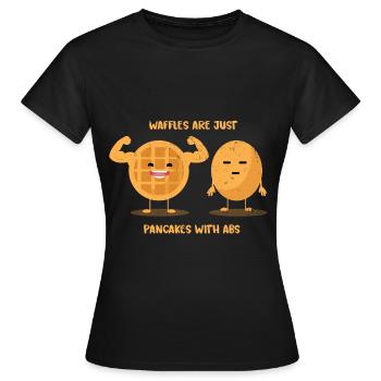 Waffel - Frauen T-Shirt - Schwarz - Vorne - AI Model Female 172 dark (172cm)