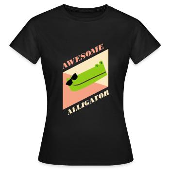 alligator - T-shirt Femme - noir - Devant - AI Model Female 172 dark (172cm)