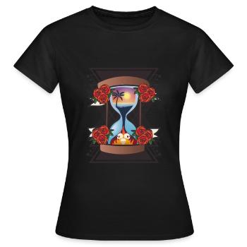 sablier - T-shirt Femme - noir - Devant - AI Model Female 172 dark (172cm)