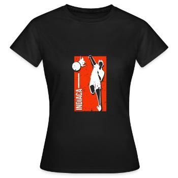 Idée cadeau de loisirs Indiaca - T-shirt Femme - noir - Devant - AI Model Female 172 dark (172cm)