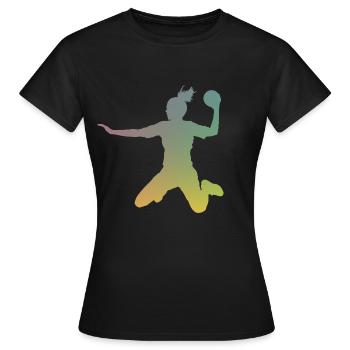 De vraies filles jouent au handball - T-shirt Femme - noir - Devant - AI Model Female 172 dark (172cm)