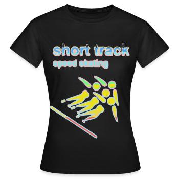 Jeux d'hiver de patinage de vitesse sur courte piste 2 - T-shirt Femme - noir - Devant - AI Model Female 172 dark (172cm)