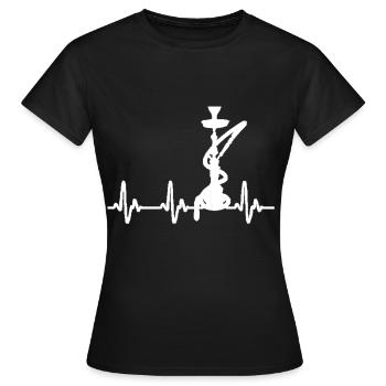 Herzschlag I love Wasserpfeife Geschenk - Frauen T-Shirt - Schwarz - Vorne - AI Model Female 172 dark (172cm)