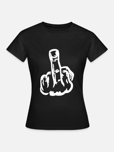 Mittelfinger - Frauen T-Shirt - Schwarz