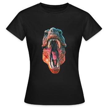 T-Rex - Frauen T-Shirt - Schwarz - Vorne - AI Model Female 172 dark (172cm)