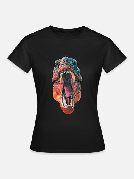 T-Rex - Dame-T-shirt - sort