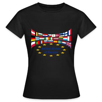 United States of Europe Flags I EU Europa Geschenk - T-shirt Femme - noir - Devant - AI Model Female 172 dark (172cm)