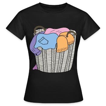 panier à linge - T-shirt Femme - noir - Devant - AI Model Female 172 dark (172cm)