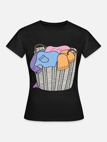 Wäschekorb - Frauen T-Shirt - Schwarz