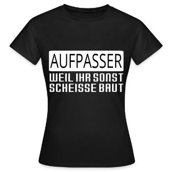 Aufpasser Security Lustig Geschenk Polizei - Frauen T-Shirt - Schwarz - Vorne - AI Model Female 172 dark (172cm)