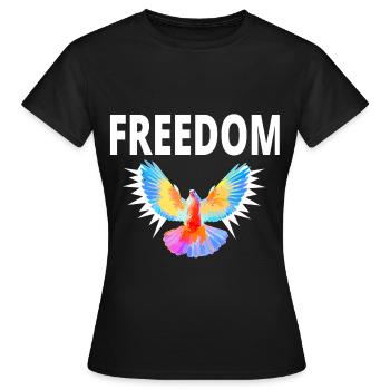 Freedom Freedom Dove Gift Funny - Women's T-Shirt - black - Front - AI Model Female 172 dark (172cm)