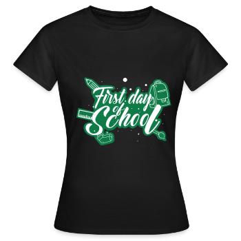 Scolarisation - premier jour d'école - T-shirt Femme - noir - Devant - AI Model Female 172 dark (172cm)