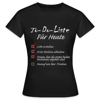To Do List for Today - Women's T-Shirt - black - Front - AI Model Female 172 dark (172cm)