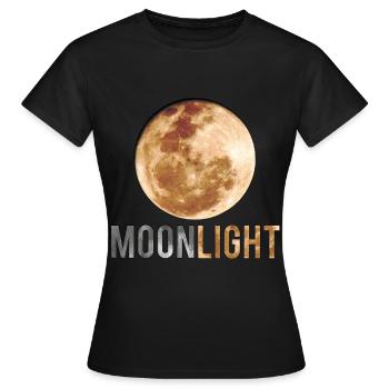 pleine lune nocturne - T-shirt Femme - noir - Devant - AI Model Female 172 dark (172cm)